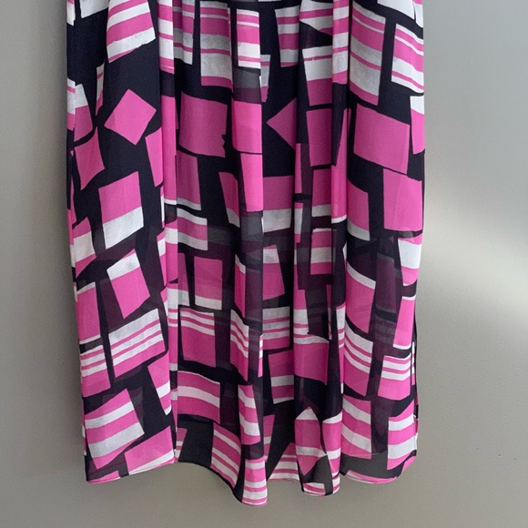 Nic + Zoe Block Party Dress Maxi Midi Pink Black Grey Geometric Print Flowy 2X - Picture 14 of 16